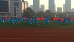 我院老体协太极扇表演在运动会开幕式喜获满堂彩